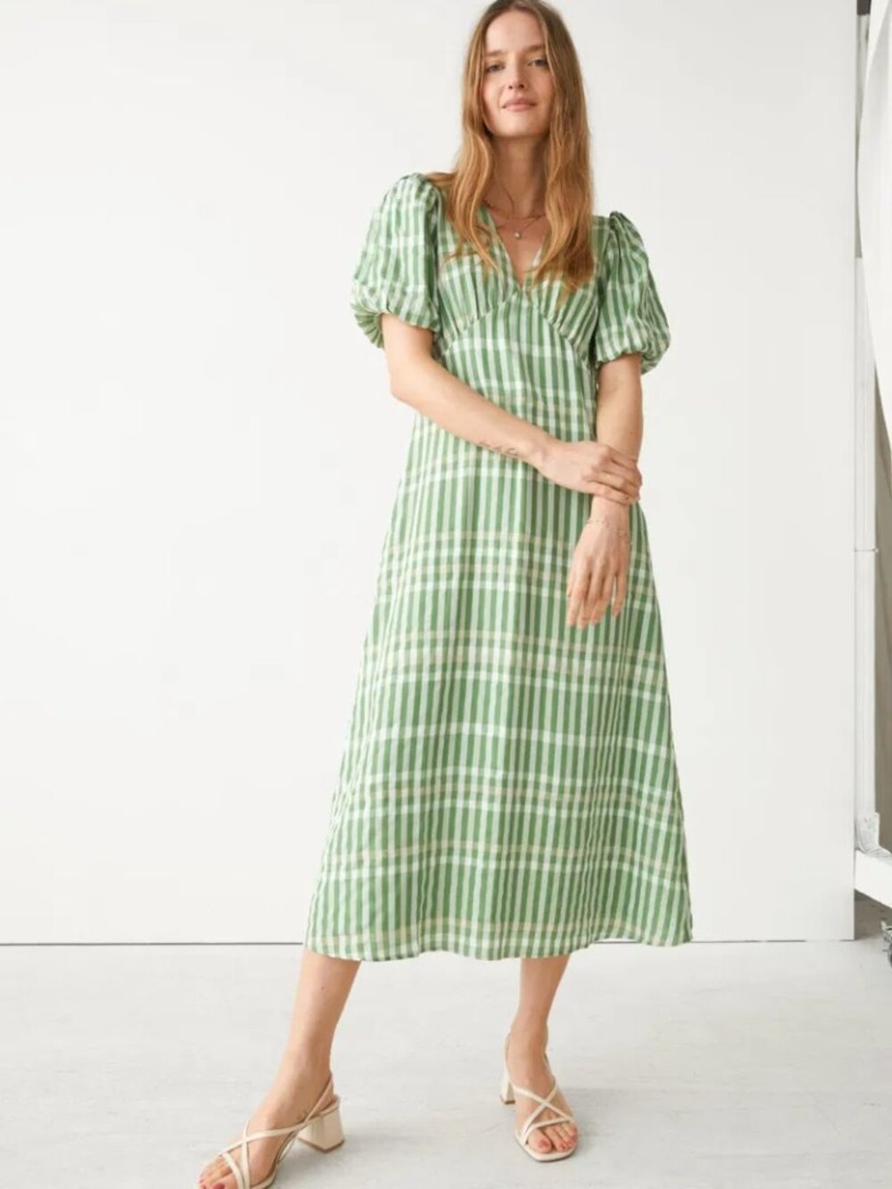 NWOT & OTHER STORIES Printed Puff Sleeve Midi Dress